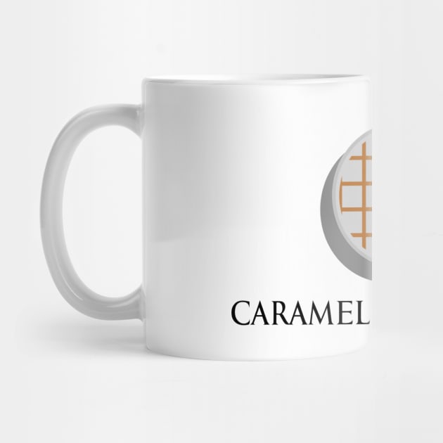 Hot caramel macchiato coffee cup top view in flat design style by FOGSJ